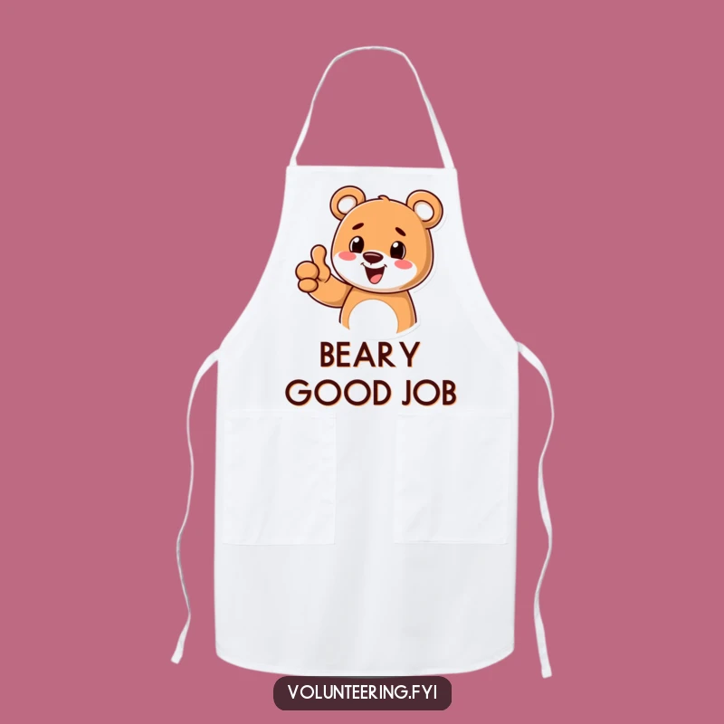Funny Bear Thumbs Up Apron: Cook with Confidence and Cheer!