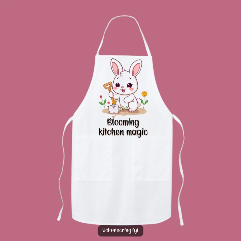 Funny Bunny Kitchen Apron: Chef's Gardener Cartoon Outfit