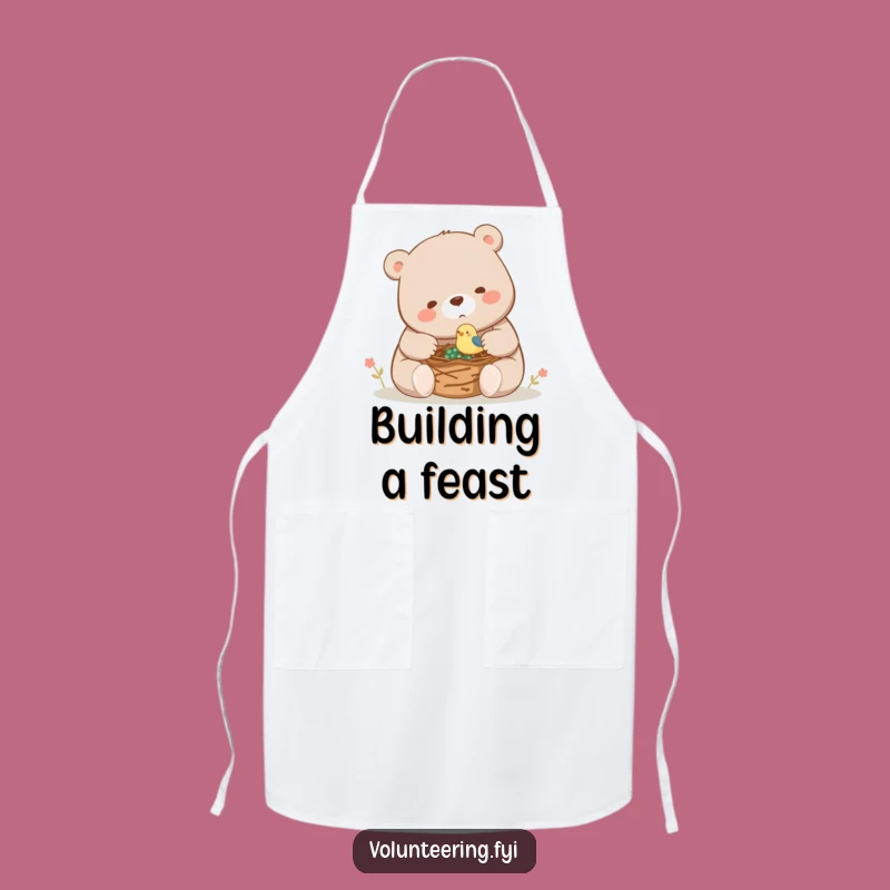 Funny Bear Bird Nest Apron: Helper Bear for Kitchen Fun, Hilarious Gift