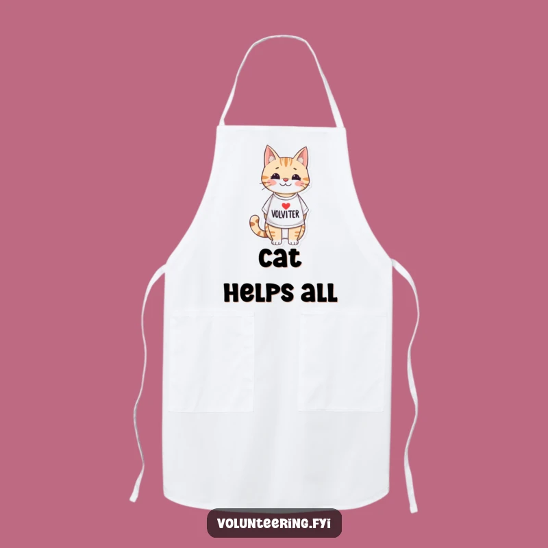 Funny Volunteer Cat Apron: Cook with Kindness and Catitude!