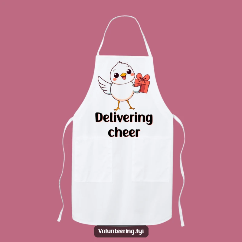 Funny Bird Gift Delivery Apron: Prepare Gifts with Feathered Fun