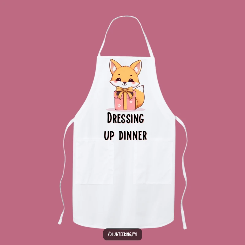 Funny Fox Gift Box Apron: Wrapper Fox for Kitchen Fun, Hilarious Gift
