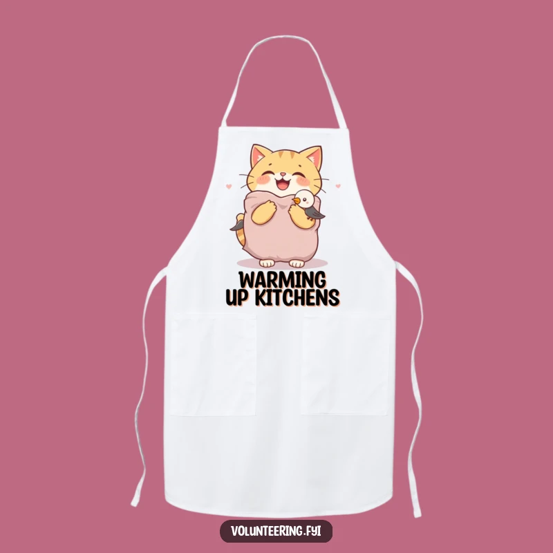 Funny Cat & Bird Blanket Apron - Kitchen Comfort Animal Design