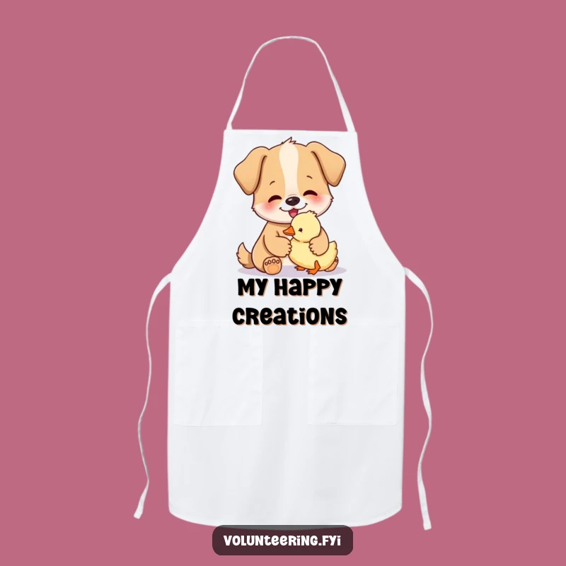 Funny Dog Duckling Apron - Humorous Kitchen Wear for Pet Lovers