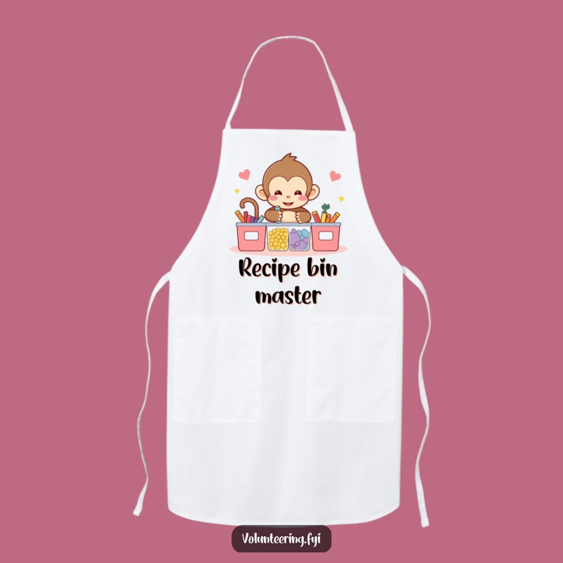 Funny Kawaii Monkey Apron - Cute Sorting Design for Joyful Kitchen Organization
