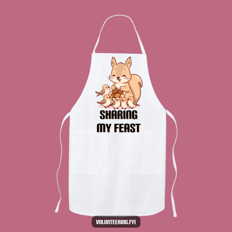 Funny Kawaii Squirrel Apron - Cute Sharing Design for Joyful Cooks