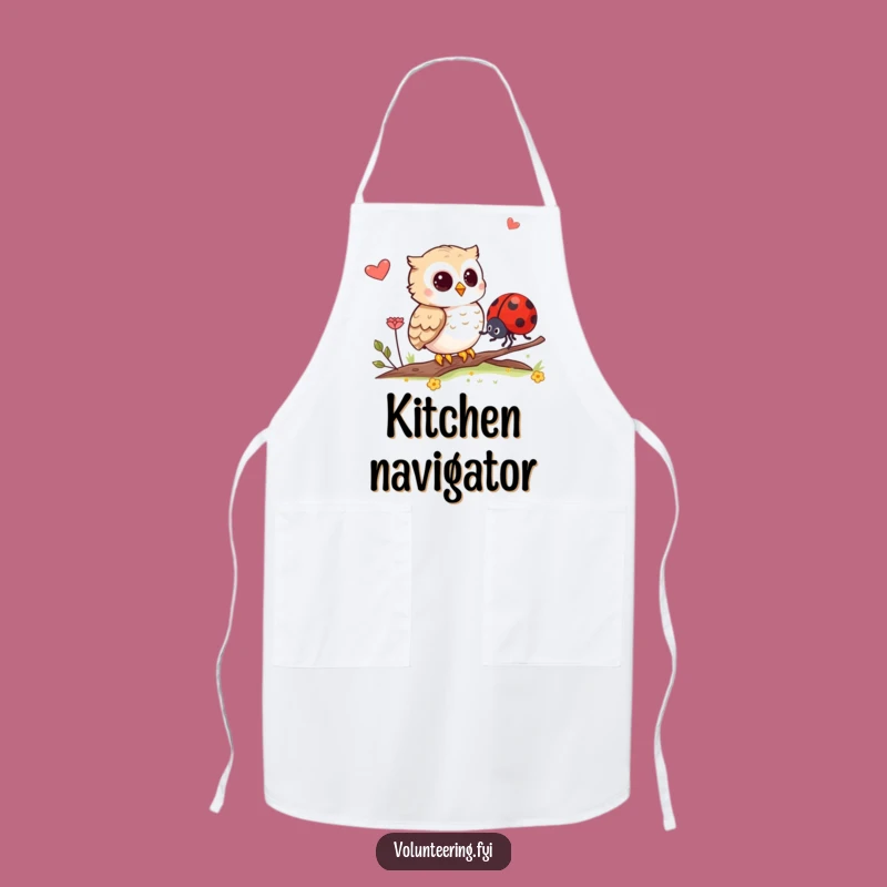 Funny Owl Guides Ladybug Apron: Cook with Compassion and Humor