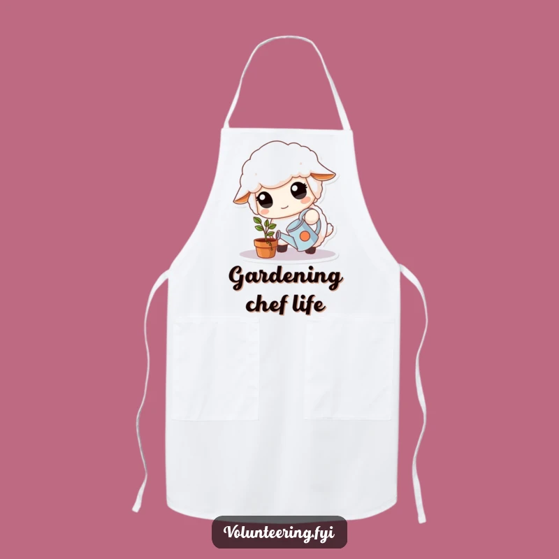 Funny Sheep Apron: Kind Sheep Watering Plant, Gardening Fun Funny Gift