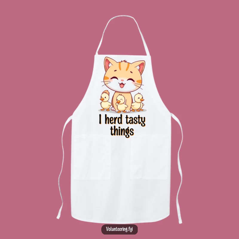 Funny Cat Duckling Apron - Cook with Whimsy & Gentle Guidance!