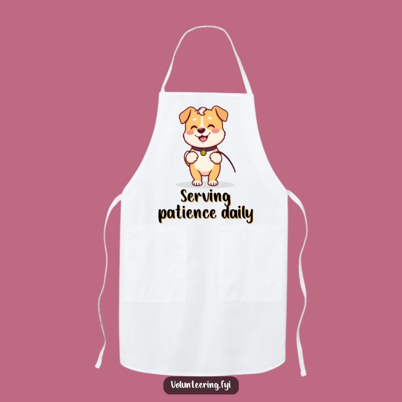 Funny Kawaii Dog Walking Apron: Cook with Love Funny Gift