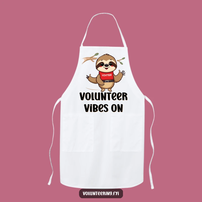 Funny Sloth Volunteer Apron: Cook Up Kindness with This Hilarious Gear