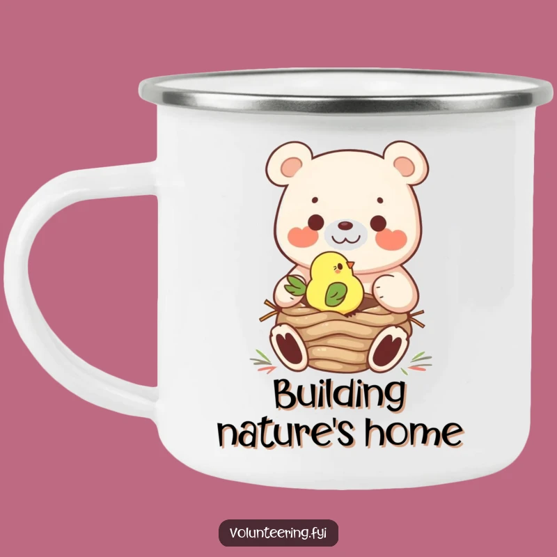 Funny Camping Mug: Bear & Bird Nest Adventure - Hilarious Outdoor Gift for Campers