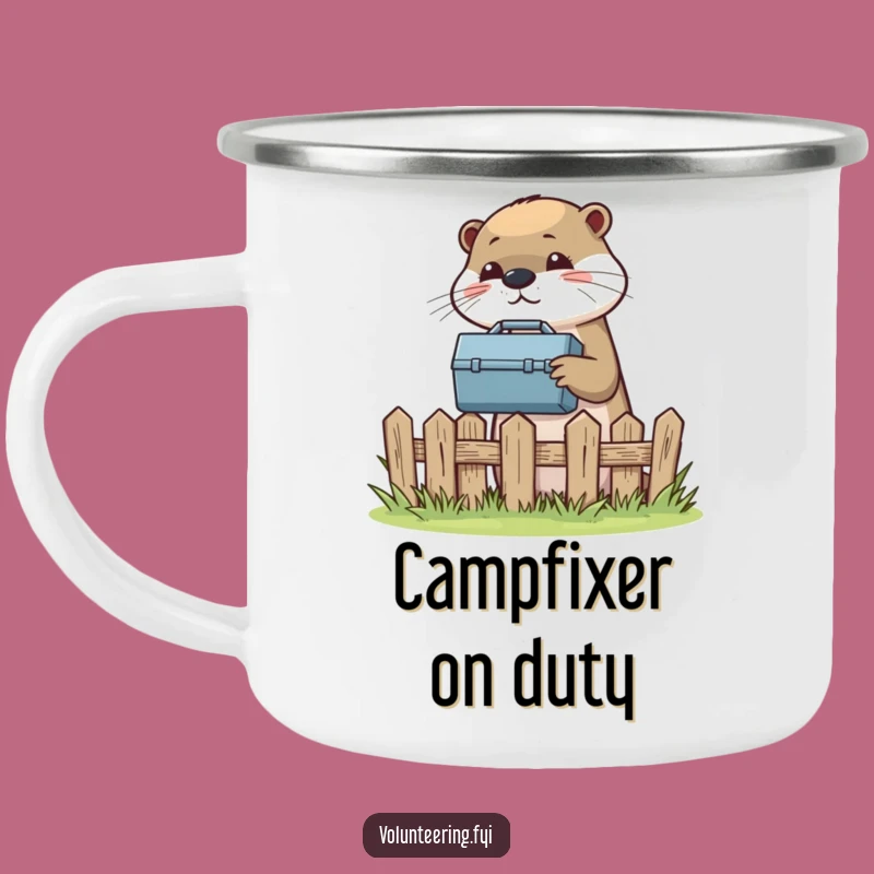 Funny Otter Campfire Mug: Helpful Friend Fixing Gear