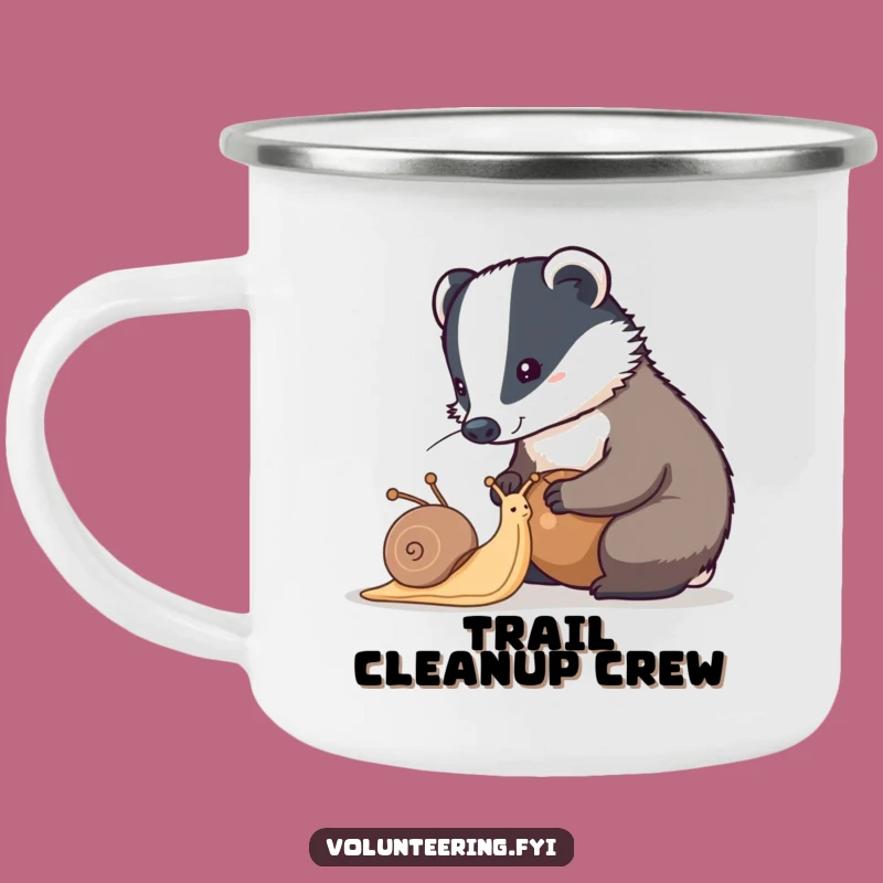 Funny Badger & Snail Camping Mug - Outdoor Diligent Friend Gift