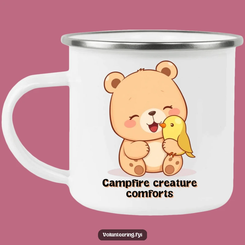 Funny Bear & Bird Camping Mug - Outdoor Giggling Humor