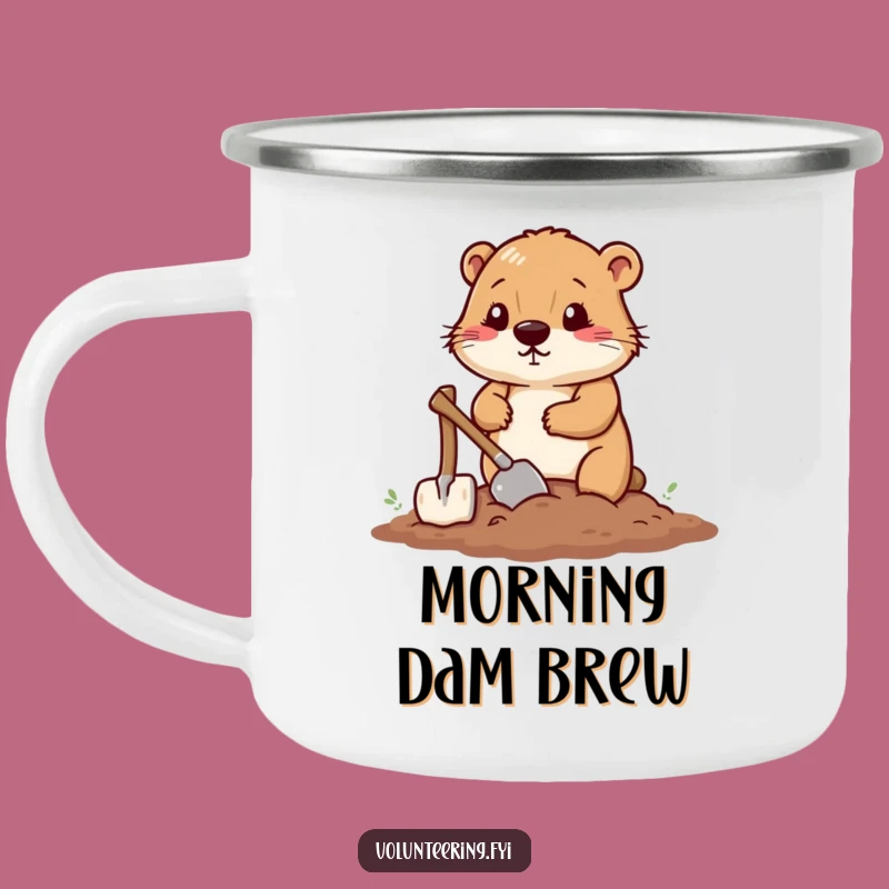 Funny Beaver Construction Camping Mug - Durable & Humorous Outdoor Drinkware