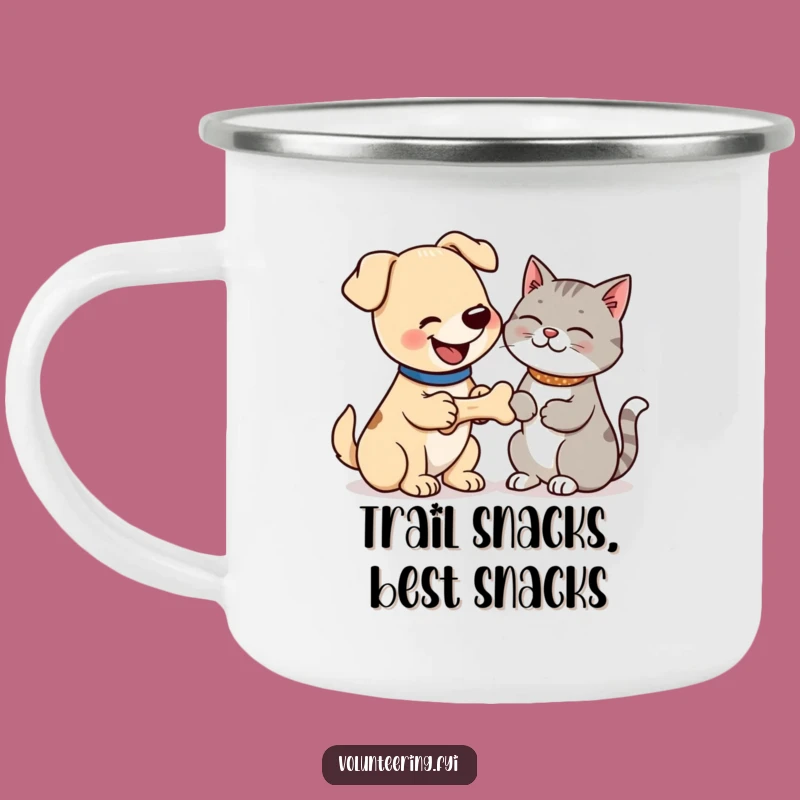 Funny Dog & Cat Bone Camping Mug - Outdoor Humor & Pet Gift