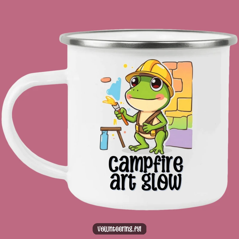 Funny Frog Painter Camping Mug - Hilarious Outdoor Construction Art Drinkware Gift