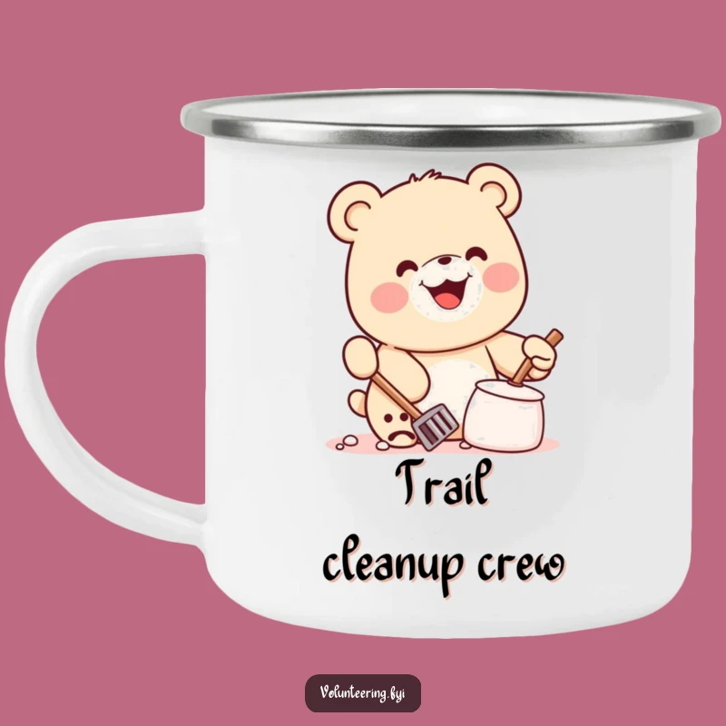 Funny Kawaii Bear Camping Mug: Adventure Ready Eco-Hero Cup, Perfect Outdoor Funny Gift