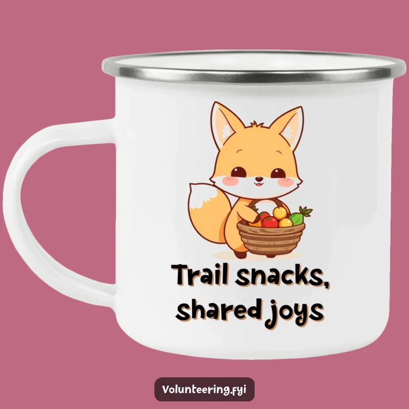 Funny Kawaii Fox Sharing Food Camping Mug: Generous Gift