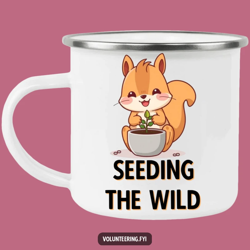 Funny Kawaii Squirrel Planting Seed Camping Mug: Gardener Gift