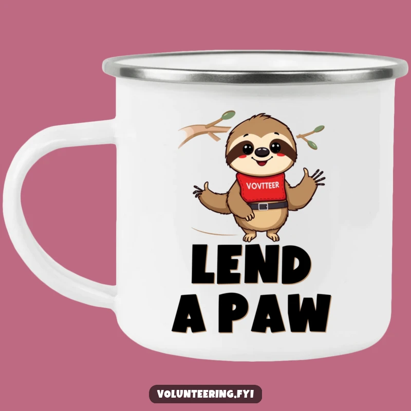 Funny Sloth Volunteer Camping Mug: Adventure-Ready Humor for Campers