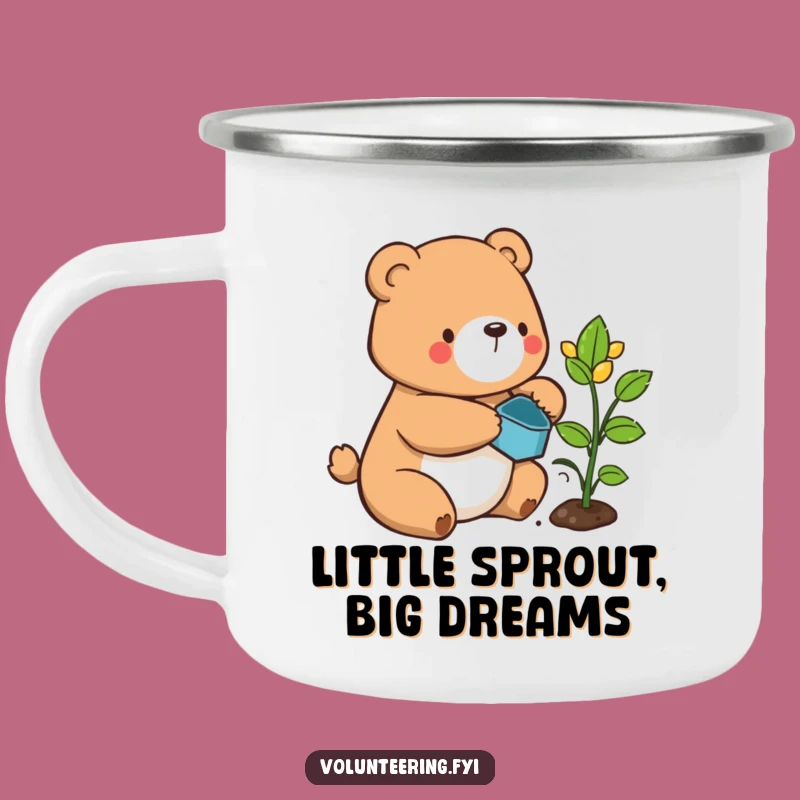 Funny Bear Camping Mug: Enjoy Nature with This Adorable Plant-Watering Mug