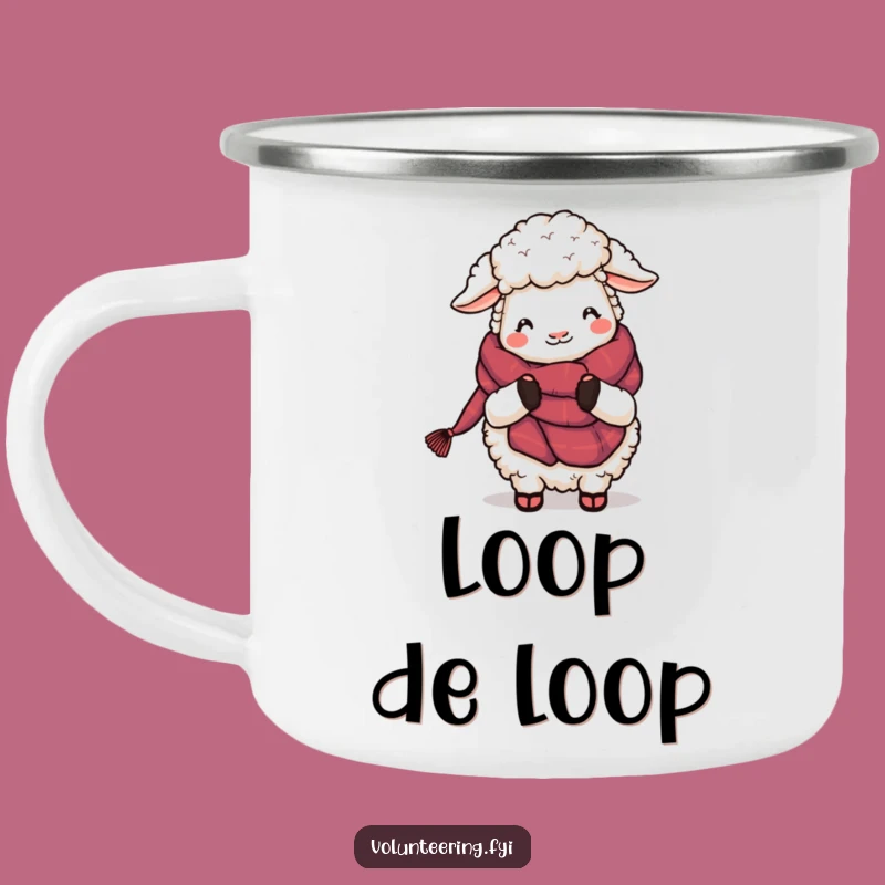 Funny Sheep Knitting Camping Mug: Cozy Warmth on Every Adventure