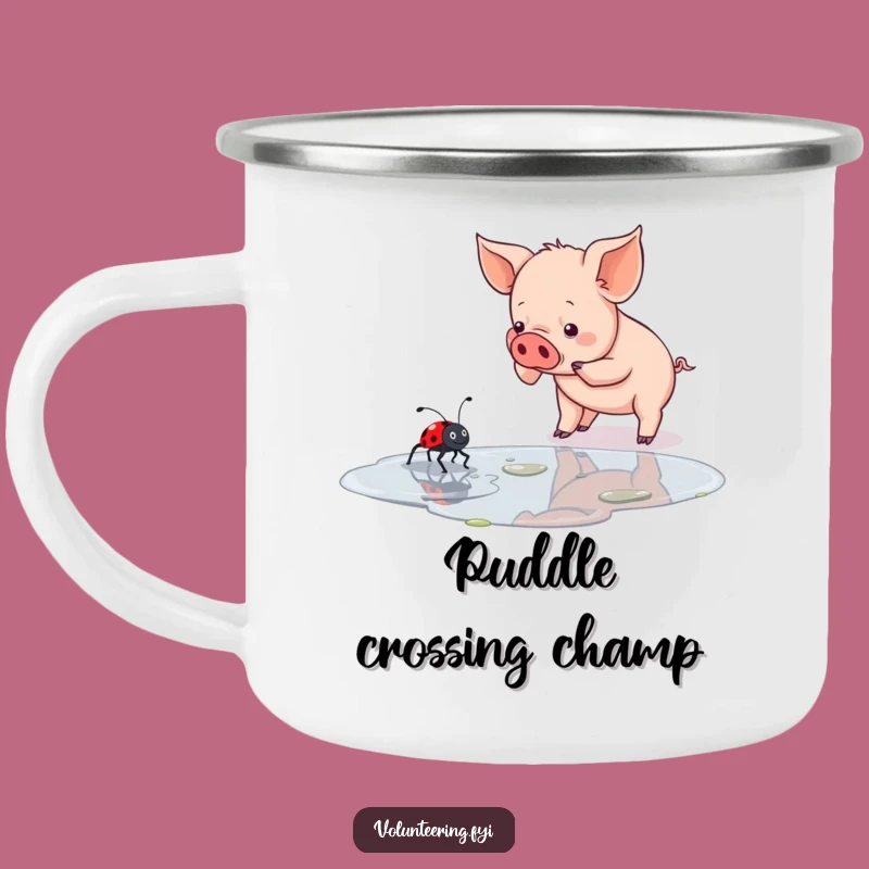 Funny Piglet & Ladybug Camping Mug - Adventure Friend Gift