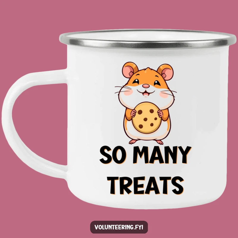 Funny Hamster Cookie Camping Mug: Sweet Sips for Outdoor Adventures