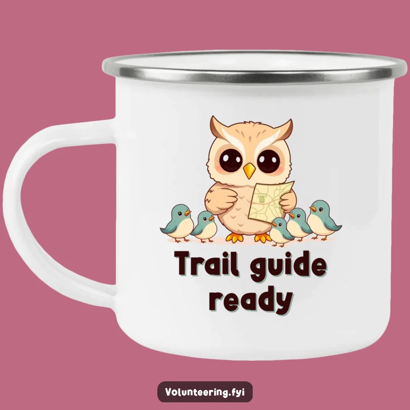 Funny Owl Map Camping Mug - Durable & Whimsical Outdoor Companion