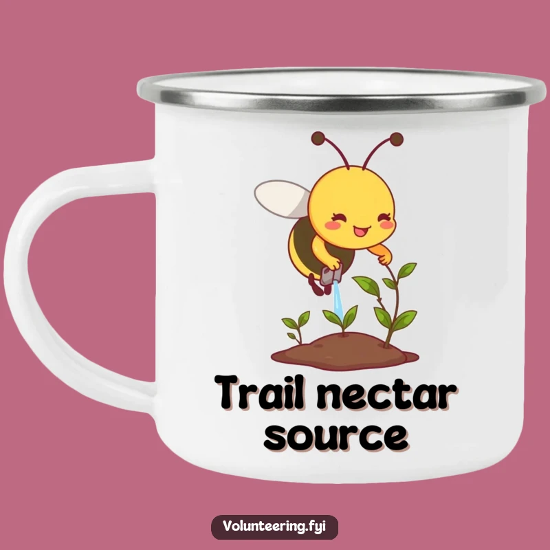 Funny Bee Plant Care Camping Mug - Durable & Humorous Outdoor Drinkware