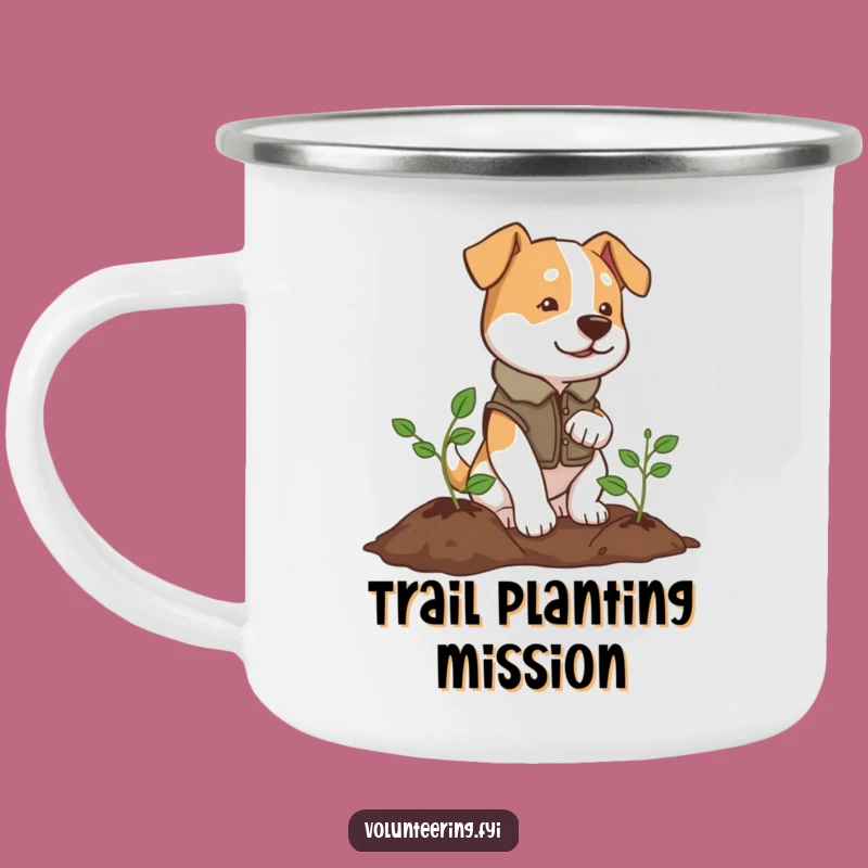 Funny Dog Campfire Mug: Determined Planter Outdoors