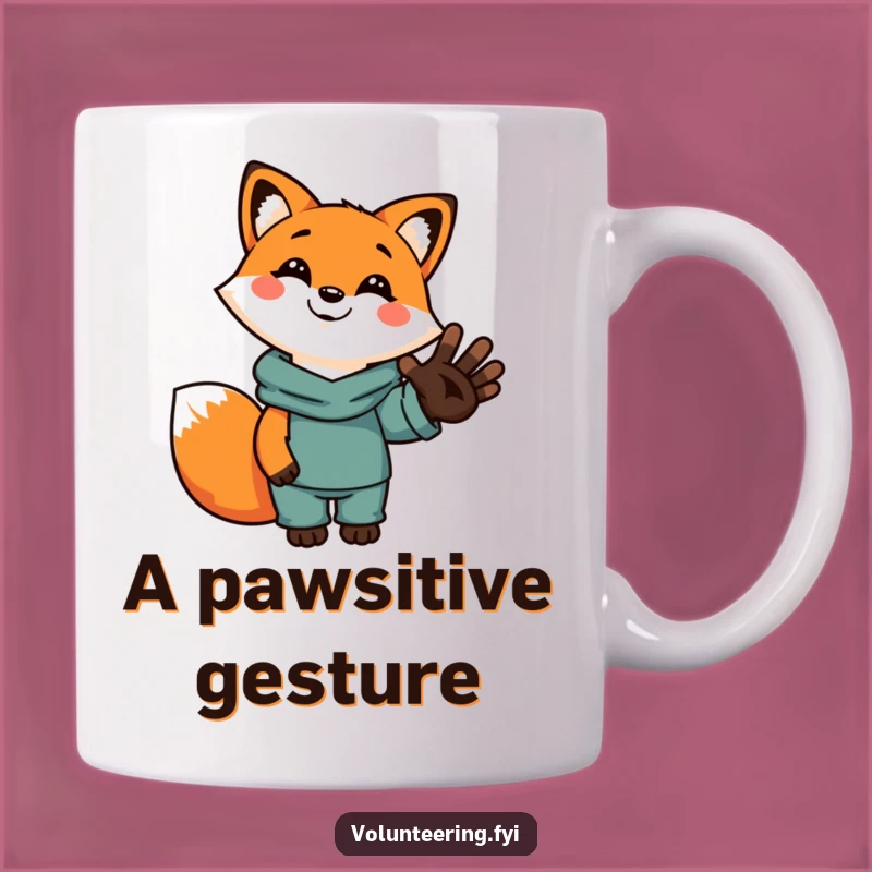 Funny Fox Helping Hand Mug: A Hilarious Gift for Kind Souls!