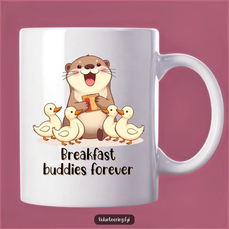 Funny Otter & Ducks Mug - Sharing Humor & Snack Gift