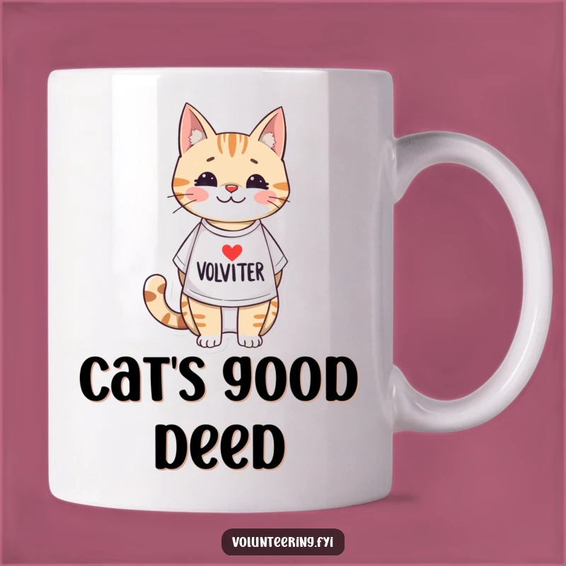 Funny Volunteer Cat Mug: Purrfectly Helping Out!
