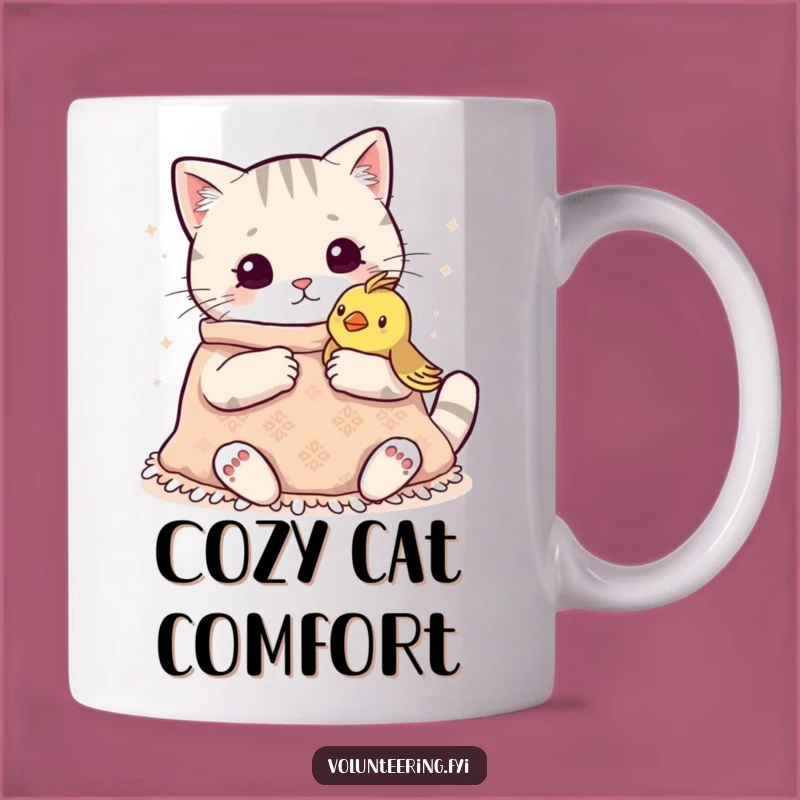 Funny Kawaii Cat Knitting Mug: Cozy Comfort Gift for Animal Lovers, Adorable and Humorous