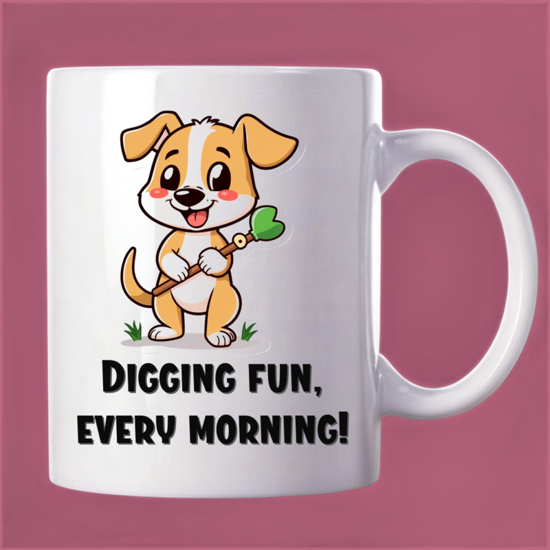 Gardening Dog Mug: Cultivate Your Day 