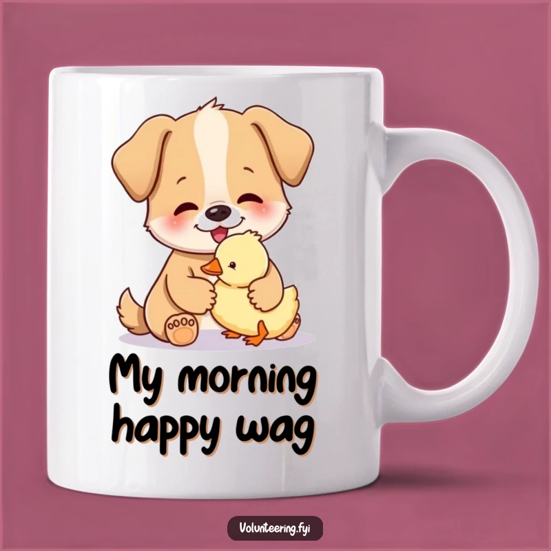 Funny Dog Duckling Hug Mug - Adorable & Humorous Pet Lover Gift