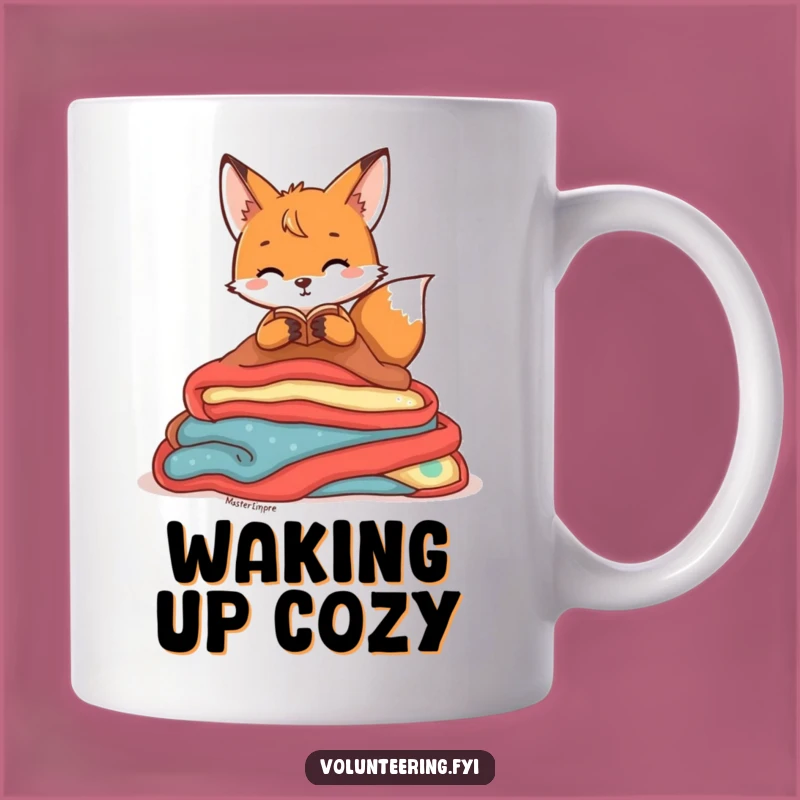 Funny Fox Den Mug: Playful Character Organizing Blankets, Perfect Funny Gift Idea