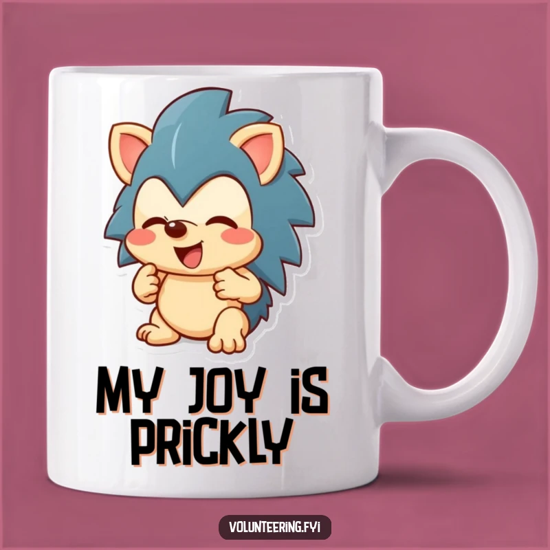 Funny Hedgehog Sharing Mug - Enthusiastic Generosity, A Joyful Humorous Gift!
