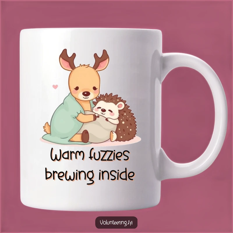 Funny Kawaii Deer & Hedgehog Blanket Mug: The Ultimate Cozy Comfort Funny Gift