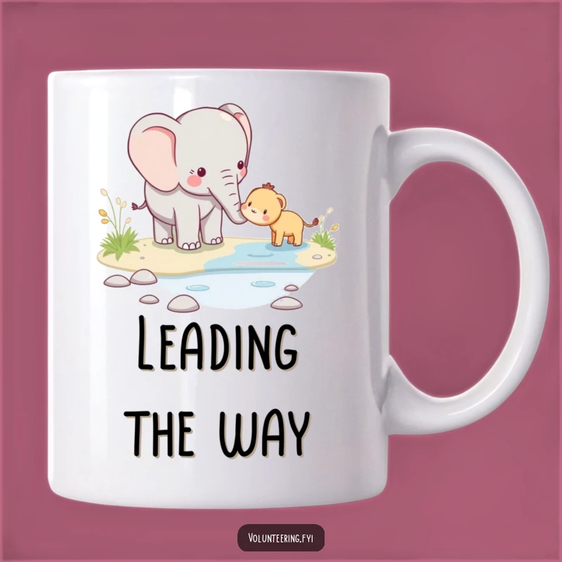 Funny Kawaii Elephant Helping Friend Mug - Adorable Kindness Gift for Animal Lovers