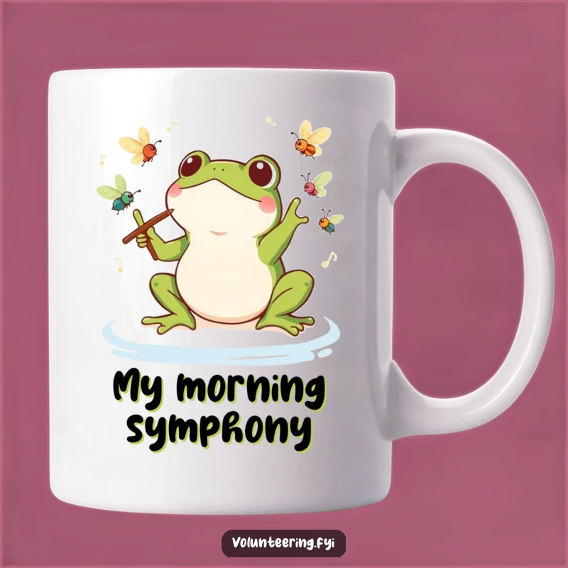 Funny Kawaii Frog Conductor Mug: Maestro of Music Gift, Hilarious Symphony Lover Present