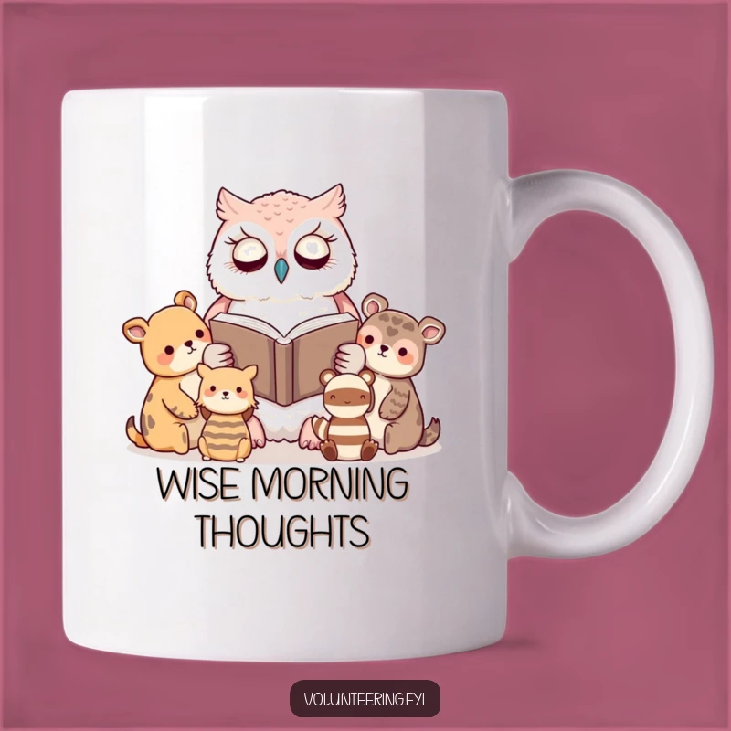 Funny Kawaii Owl Reading Mug: A Wise Gift for Book Lovers