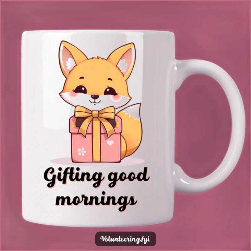 Funny Fox Gift Box Mug: Smiling Present Tyer, Perfect Clever Funny Gift