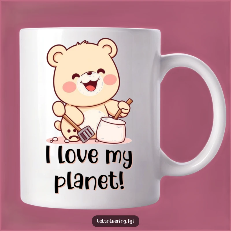 Funny Kawaii Bear Cleaning Mug: The Perfect Eco-Warrior Gift for Grin Lovers