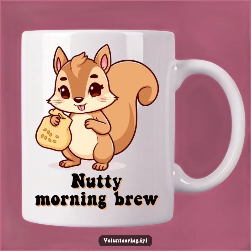 Funny Squirrel Helper Mug: Determined Character Carrying Seeds, Perfect Funny Gift Idea