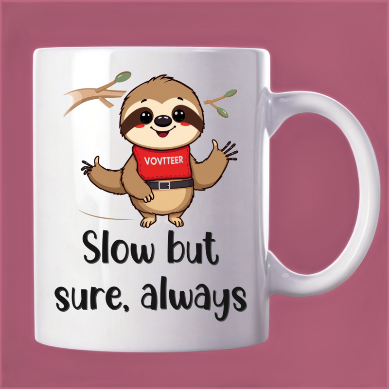 Volunteer Sloth Mug: Helping Out, One Sip at a Time