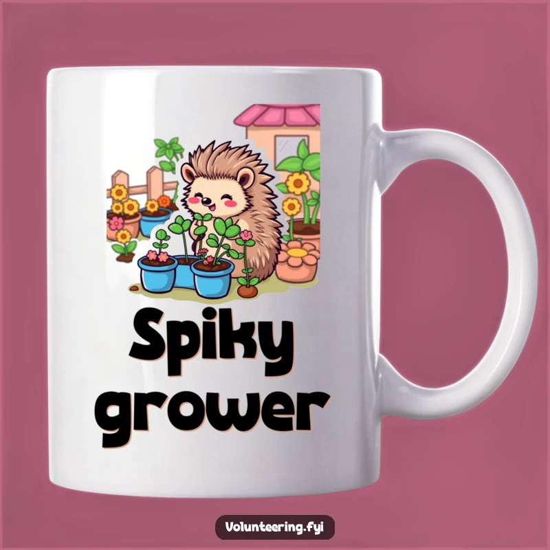 Funny Hedgehog Garden Mug: Whimsical Humor for Gardeners and Animal Lovers